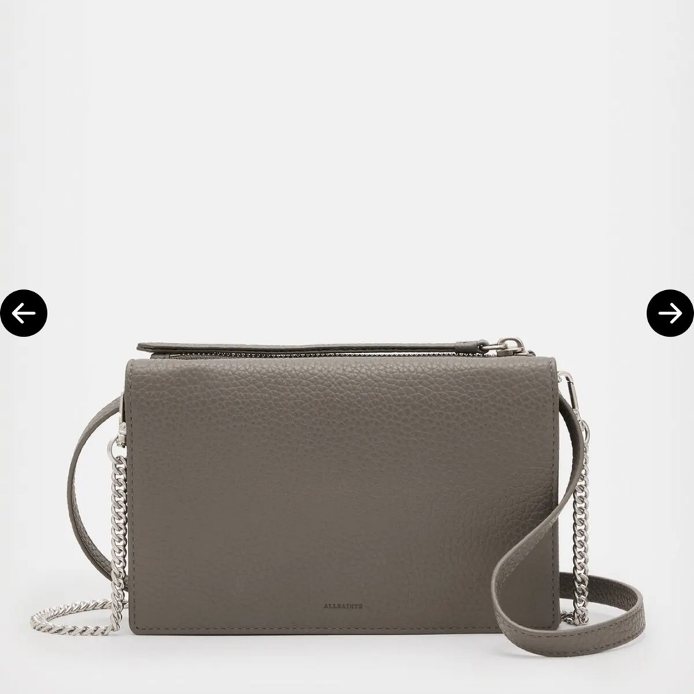 Allsaints Fetch Leather Chain Crossbody Bag